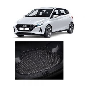 7D Car Trunk/Boot/Dicky PU Leatherette Mat for i20 New  - Black